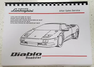 MANUALE RICAMBI LAMBORGHINI ROADSTER 1996 - 1997 RISTAMPATO PETTINE RILEGATO - Foto 1 di 6