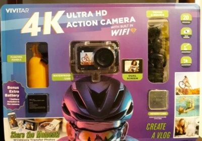 Vivitar 4K Ultra HD Action Camera Kit with Built-in WiFi - Image 1 of 4