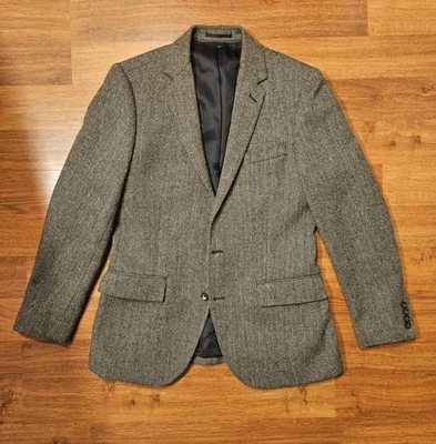 Blazer Ludlow 38R 100 % lana J.CREW para hombre italiano de tela negra espiga Foto 1 de 4