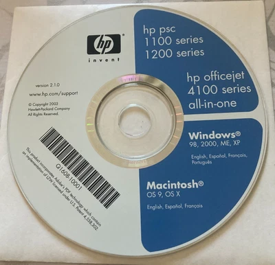 HP PSC 1100 & 1200 Series Officejet 4100 all-in-one Drivers Disc software - Image 1 of 2