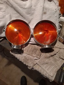 Vintage DIETZ 750, Amber/ RED 7" Lollipop Lights Police Fire Bus Turn Emergency - Picture 1 of 13