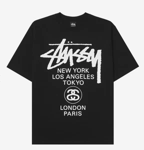 Stussy World Tour T-Shirt Black 2024 2025 3903860/3903962 - Picture 1 of 4