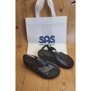SAS HUGGY sandali donna comfort tripad in pelle nero TAGLIA 8,5 M - Foto 1 di 8
