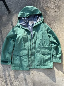 VTG Cabelas Jacket Mens Large Green GoreTex Nylon Windbreaker Rain Coat USA - Picture 1 of 11