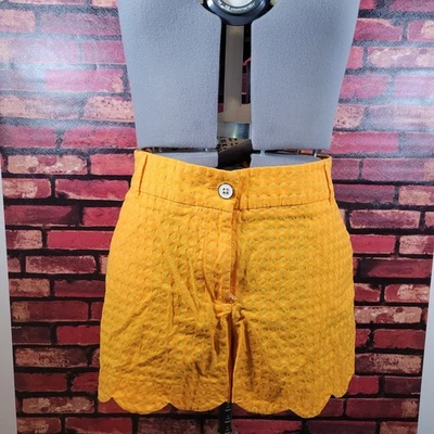 Pantalones Cortos Crown And Ivy Mujer Amarillo Talla 14 Shelby Chino Dobladillo Festoneado Preppy Foto 1 de 4