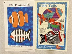 lot 2 FISH PLACE MAT quilt pattern Wonder Woman & Cracker Country design - Picture 1 of 7