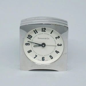 Tiffany & Co Chrome 3" Alarm Clock or Desk Clock 12.3oz Art Deco No Monogram - Picture 1 of 12