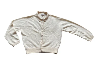 Cardigã Ballantyne 100% Cashmere Vintage Pequeno Cropped Grannycore Minimalista Feminino - Imagem 1 de 4