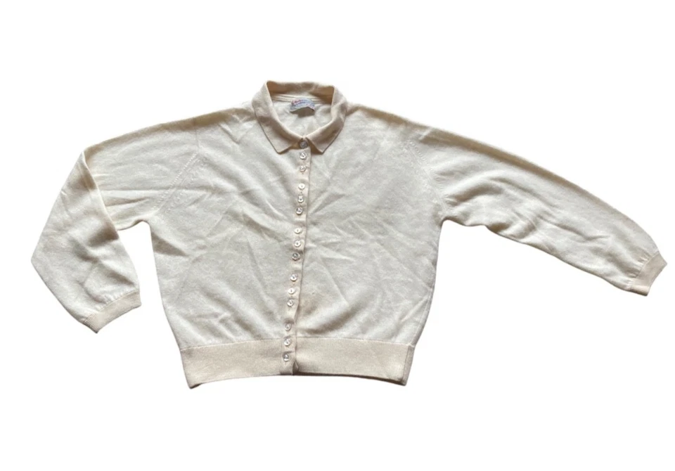 Cárdigan De Colección Ballantyne 100% Cachemira Pequeño Recortado Grannycore Minimalista Femenino Foto 1 de 4