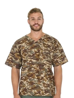 Blusa Médica Carhartt Para Hombre Lg Utilitaria Antigarros Camuflaje Digital Caqui Cuello en V Foto 1 de 4