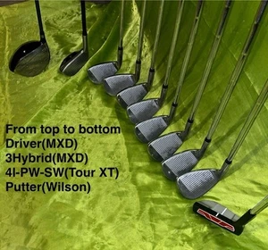 MDX-TOUR XT-Wilson Golf Club Set RH Driver(W/ Head Cover) 3 Hybrid 4I-PW-SW - Picture 1 of 20