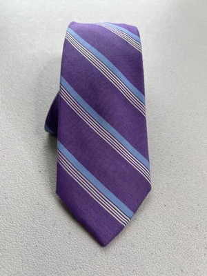 Jos. A. Corbata de diseñador Bank Reserve púrpura/azul/blanco con patrón de rayas mezcla de seda Foto 1 de 4