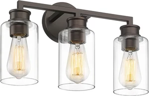 3-Light Oil Rubbed Bronze Vanity Light, Farmhouse Bronze Bathroom Light Fixture - Picture 1 of 6