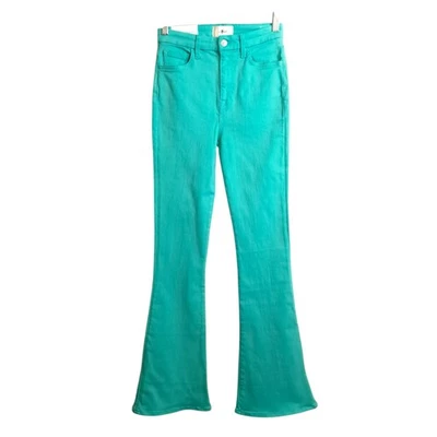 7 FOR ALL MANKIND Ultra High Rise Skinny Boot Flared Pants Green Size 26 - Image 1 of 4
