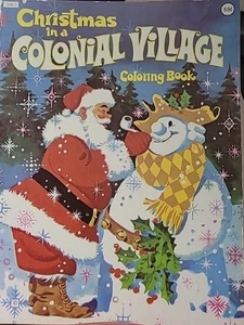 Libro para colorear vintage de Navidad en un pueblo colonial 1984 páginas para colorear nuevo en stock - Imagen 1 de 13