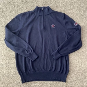 Cutter & Buck Mens 1/4 Zipped Long Sleeve Golf Jumper XL Navy - Picture 1 of 7
