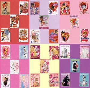 30 Valentine's Day Assorted Large Stickers - Barbie, Doc McStuffins, Frozen - Picture 1 of 7