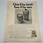 1968 Quaker State Motor Oil Vintage Print Ad 13.5x10' one if by land 2 if by sea