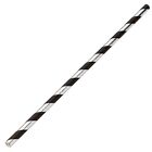 Silver And Black Striped Paper Straws 8" (20cm) Biodegradable Compostable 6mm