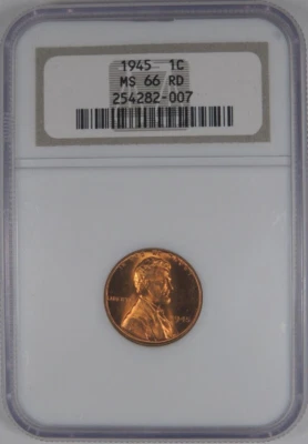 1945 1C NGC MS 66 RD Lincoln Wheat Cent [007] - Image 1 of 4
