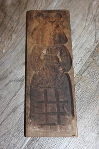 Stampo per biscotti in legno antico arte popolare primitiva stampa regina signora con corona! 11" - Foto 1 di 4