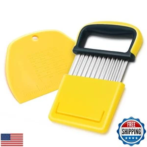 COLGRE Vegetable Chopper - Stainless Steel Blade Crinkle Cutter/Wavy Knife Ve - Picture 1 of 5