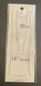 VTG BLISS NEW CHAIN NECKLACE 18'' STERLING SILVER 925 - Picture 1 of 7