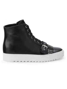 $490 LES HOMMES Men's Studded Leather High-Top Sneakers Made in Italy - Size 41 - Picture 1 of 9