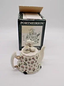 Vintage Portmeirion miniatura teiera decorativa con set da tè sul coperchio, Inghilterra - Foto 1 di 9