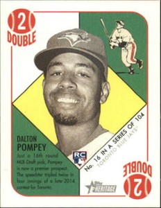 2015 Topps Heritage '51 Collection Mini Black Back #16 Dalton Pompey SP BX 5V