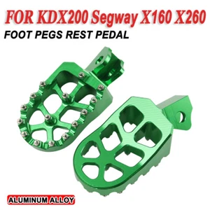 Green Footrest Footpegs Rest Pedal For Kawasaki KDX200 Segway X160 X260 - Picture 1 of 8