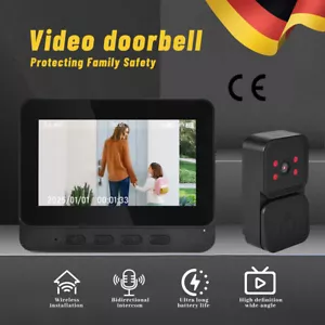 Video Türklingel mit HD Kamera Funkklingel Türsprechanlage mit 4,3" Monitor - Bild 1 von 12