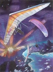 Hang-Glider; Dufex Foil Art Print 3D Effect Unframed In White Matted 8X10 - Picture 1 of 1