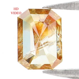 0,75 CT diamante smeraldo naturale sciolto 6,10 mm diamante giallo smeraldo LQ359 - Foto 1 di 8