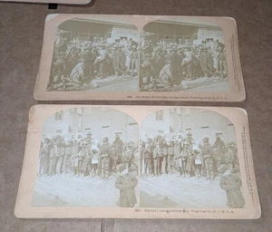 2 Kilburn Stereoviews Inauguration Day 1889 Benjamin Harrison Afroamerikaner - Bild 1 von 3
