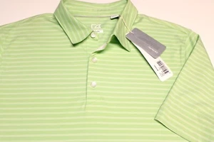 MAGLIA DA GOLF CUTTER & BUCK DRY TEC POLY--L--STRIPES----MAI INDOSSATA!!--NUOVA!!ETICHETTE!! - Foto 1 di 2