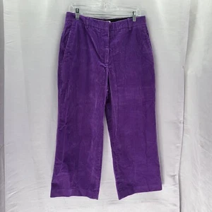 NWOT Victoria Beckham Women Size 8 Purple Corduroy Pants - Picture 1 of 7
