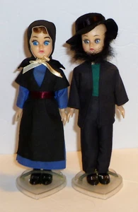 Vintage Amish Puppen Junge und Mädchen Pennsylvania niederländisches Paar Souvenirs - Bild 1 von 6