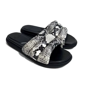 Marc Fisher LTD Women’s Size 8 Black Snake Print Yessy Slide Sandal Shoes NWT - Picture 1 of 9