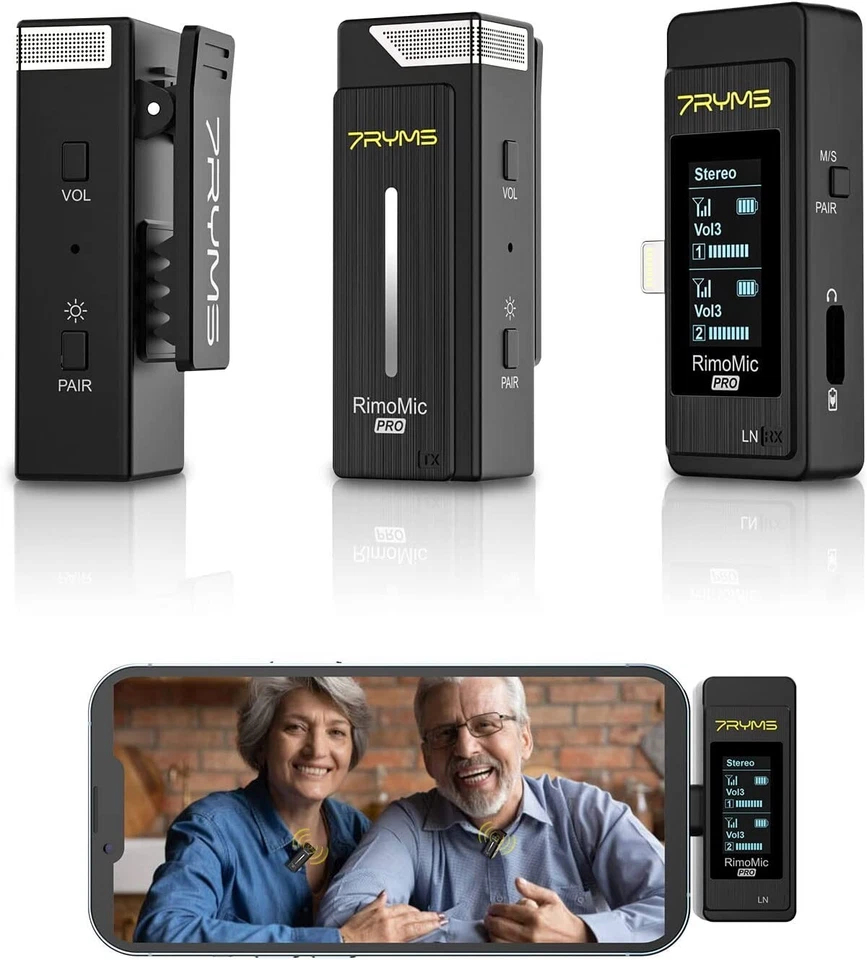 7RYMS RimoMic Pro UC 2.4G Dual Channel Lav Microphone for Smartphone Laptop - Image 1 of 4