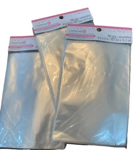Cellophane Bags Celebrate It Bakeware Treat Bags With Ties 100 sets New 4 x 6 in - Picture 1 of 4