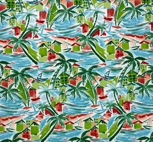 RICHLOOM BALLYFIN KÜSTE BLAU SEASIDE TOWN OUTDOOR MULTIUSE STOFF VON YARD 54"W - Bild 1 von 8