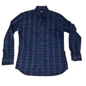 DSQUARED2 Men Plaid Button Down Long Sleeve Shirt Sz 48 Wool Cotton Green Italy - Picture 1 of 13