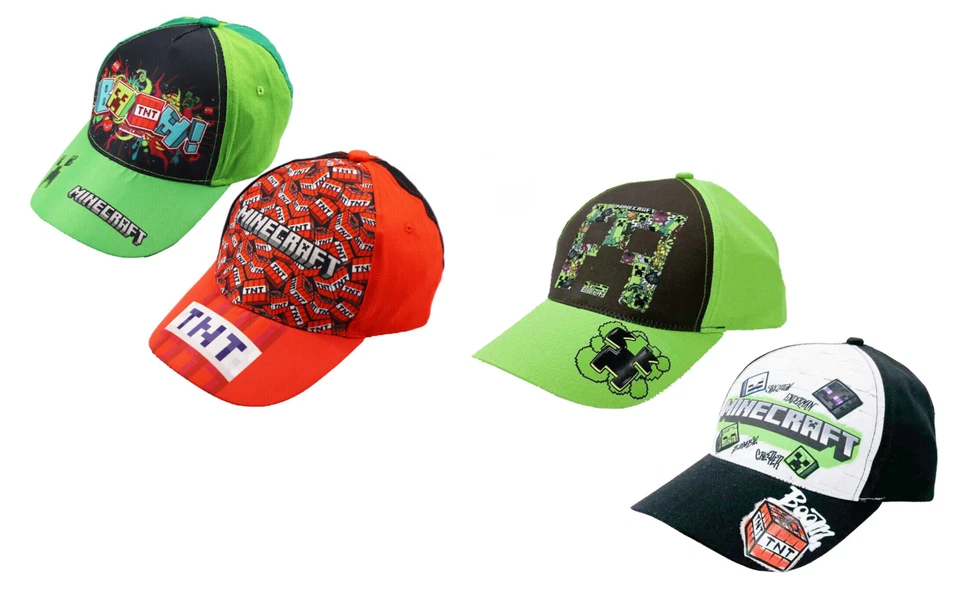 Minecraft Creeper TNT Steve Basecap Baseball Kappe Mütze Jungen Gr. 52 - 54 cm