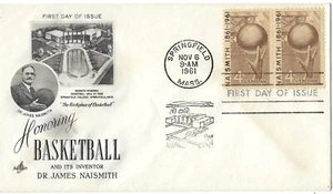 '61 FDCs Dr. James Naismith Inventor of Basketbal on ArtCraft SC#1189 - Picture 1 of 1