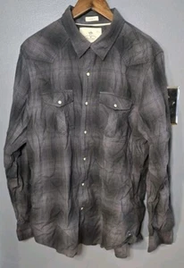 American Eagle Western Pearl Snaps Hemd Vintage Fit kariert Herren Gr. XL grau - Bild 1 von 10