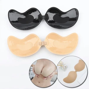 Silicone Nipple Cover Push Up Bra Strapless Self-Adhesive Invisible Bra Stick On - Picture 1 of 14