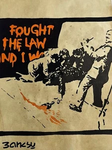 BANKSY CoA Handmade Painting Original Drawing Signed Vintage - Picture 1 of 5