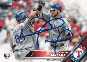 NOMAR MAZARA SIGNED AUTO'D 2016 TOPPS UPDATE CARD #US158 TEXAS RANGERS ROOKIE RC - Picture 1 of 3