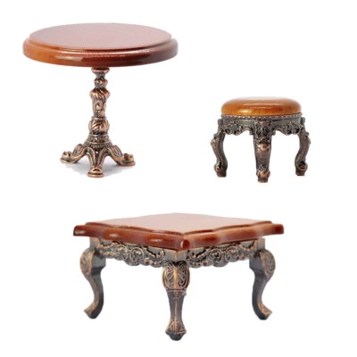 1:12 Scale Handmade Coffee Table Stool Dolls House Miniature Living Furniture - Image 1 of 4